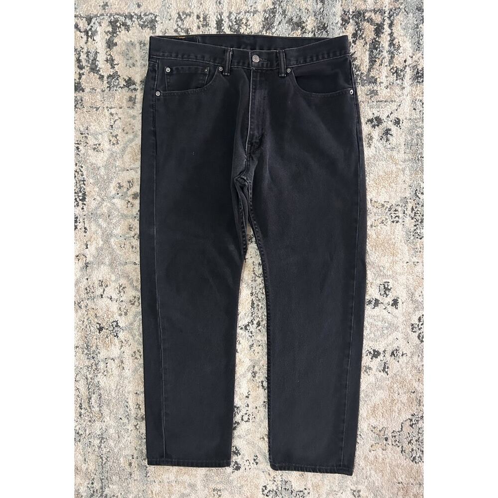 Levi's 505 Regular Fit Jeans Mens 36x30 Faded Black Straight Leg Denim